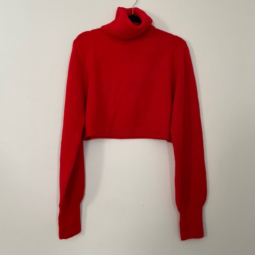 Red turtleneck Olivia jade x princess polly cropped sweater